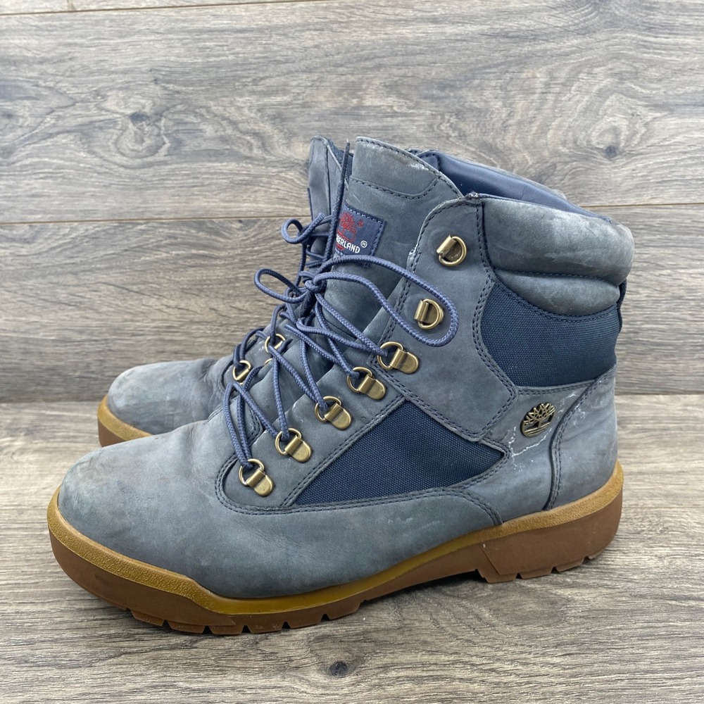 Timberland Field Boot Mens 10.5 Blue Waterproof Primaloft Nubuck